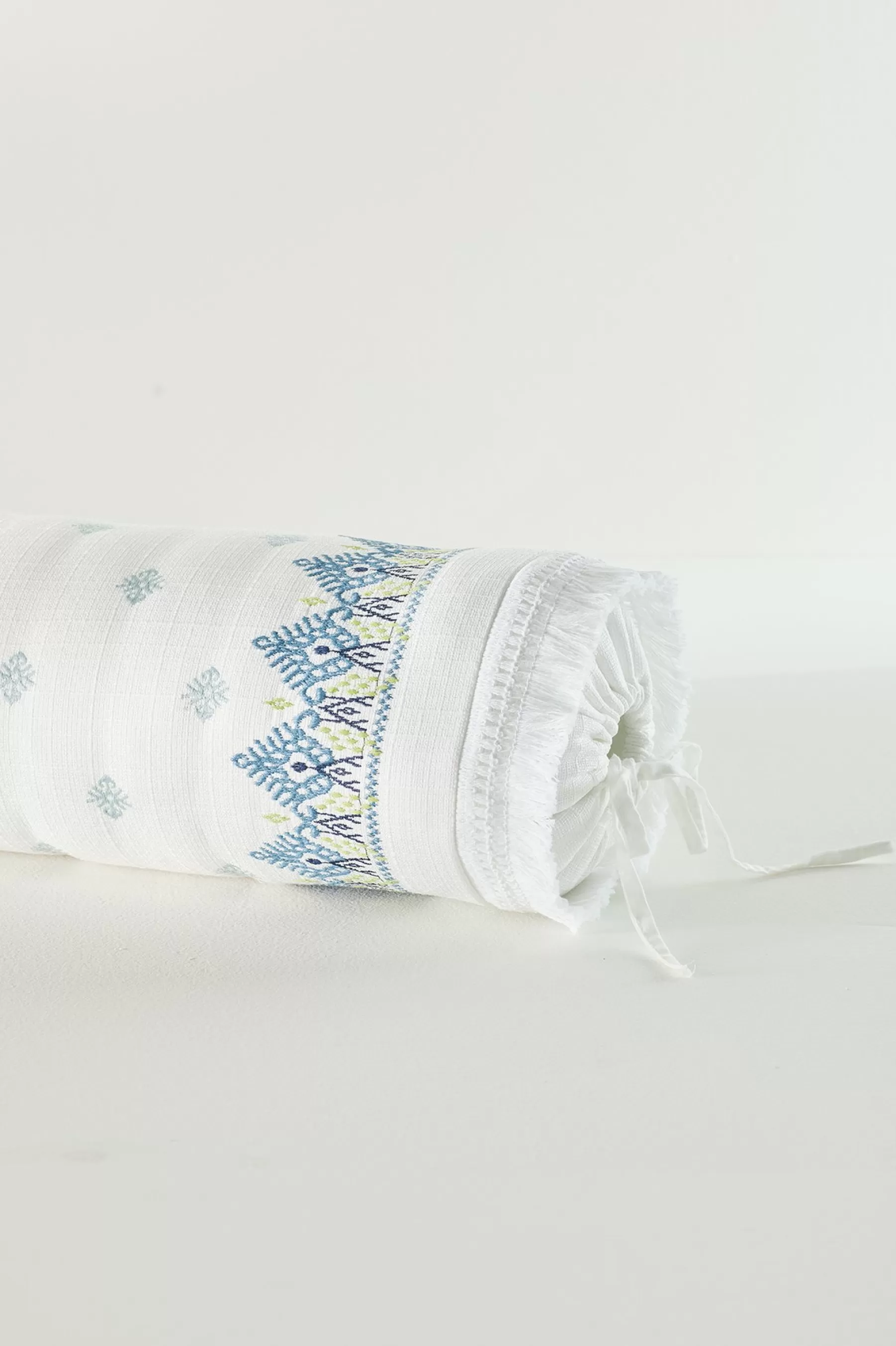 pillows-Soft Surroundings Melanie Embroidered Bolster White